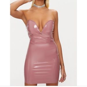 Pretty little thing “vinyl sweetheart dress”